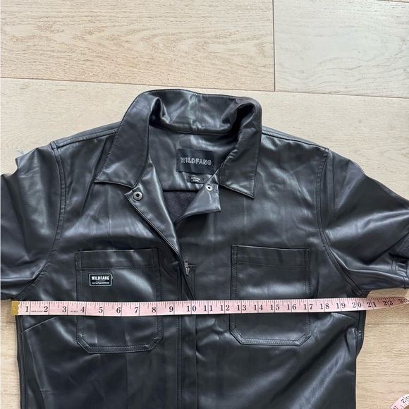 NWOT Wildfang Essential Coveralls, Black Vegan Leather, Large RARE HTF - Picture 10 of 13